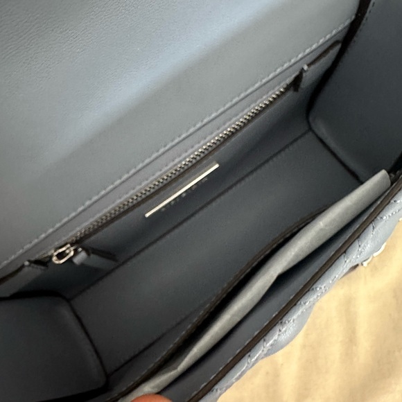 New Tory Burch SMALL FLEMING CONVERTIBLE SHOULDER BAG Gray blue - Picture 7 of 10